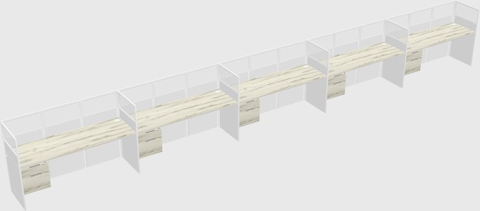 Shared rectangular cubicle