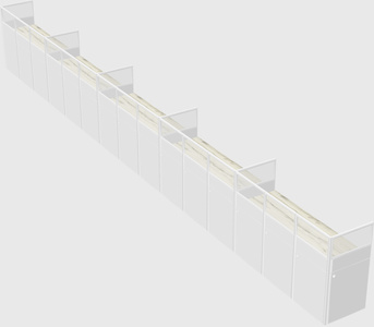 Shared rectangular cubicle