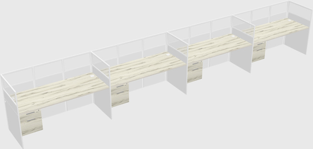 Shared rectangular cubicle