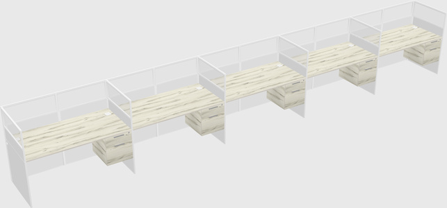 Shared rectangular cubicle