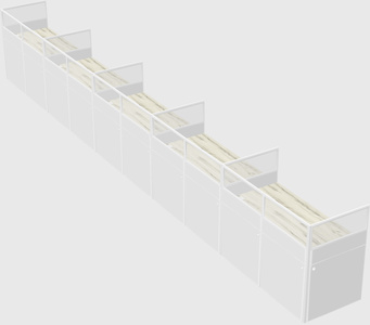 Shared rectangular cubicle