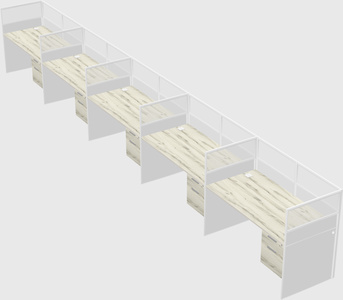 Shared rectangular cubicle