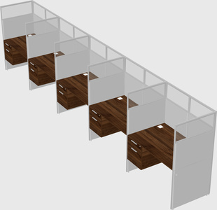 Shared rectangular cubicle
