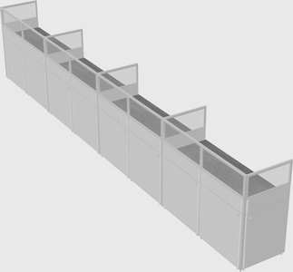 Shared rectangular cubicle