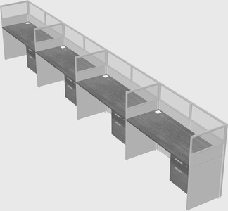 Shared rectangular cubicle
