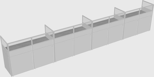 Shared rectangular cubicle