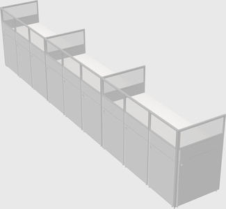 Shared rectangular cubicle