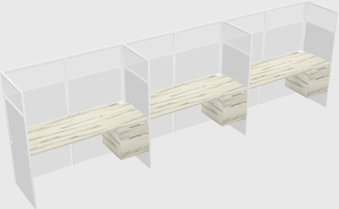 Shared rectangular cubicle