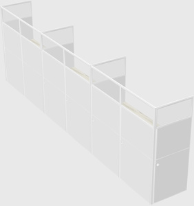 Shared rectangular cubicle