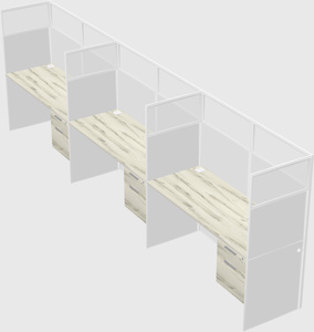 Shared rectangular cubicle
