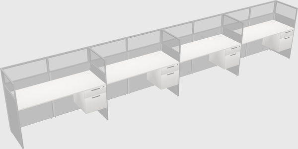 Shared rectangular cubicle