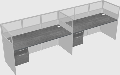 Shared rectangular cubicle