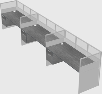 Shared rectangular cubicle