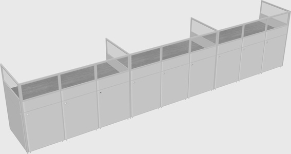 Shared rectangular cubicle