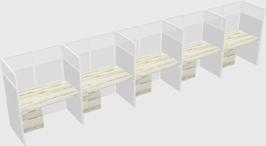 Shared rectangular cubicle