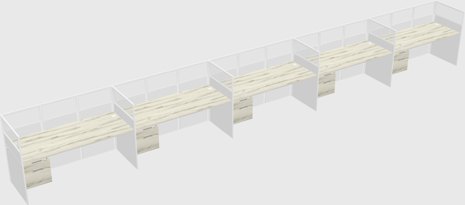 Shared rectangular cubicle