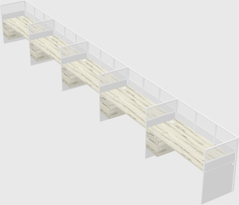 Shared rectangular cubicle