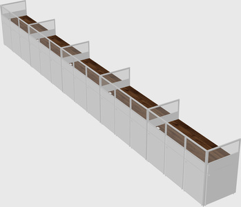 Shared rectangular cubicle