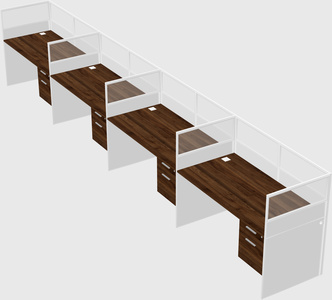 Shared rectangular cubicle