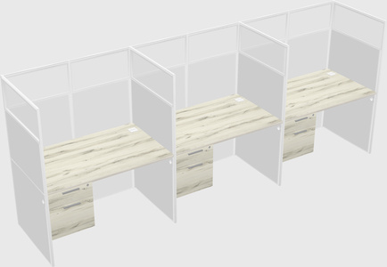 Shared rectangular cubicle
