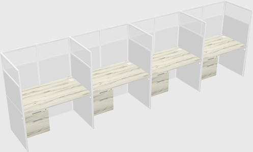 Shared rectangular cubicle