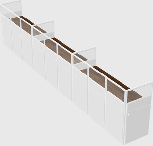 Shared rectangular cubicle