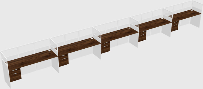 Shared rectangular cubicle