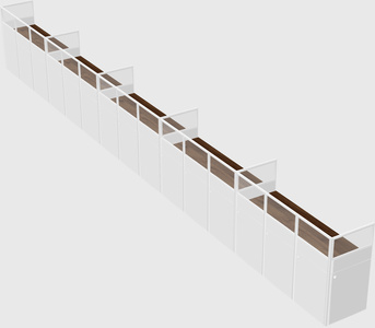 Shared rectangular cubicle