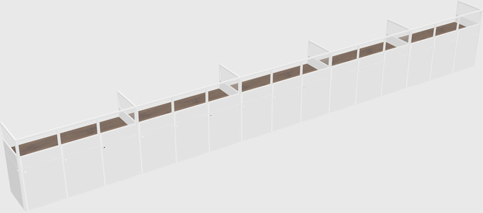 Shared rectangular cubicle