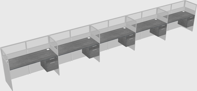 Shared rectangular cubicle