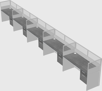 Shared rectangular cubicle