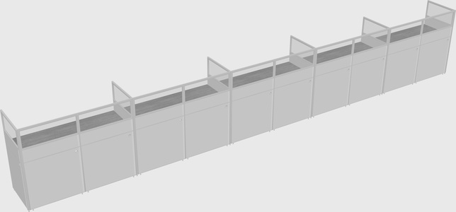 Shared rectangular cubicle