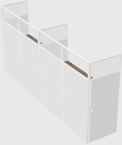 Shared rectangular cubicle