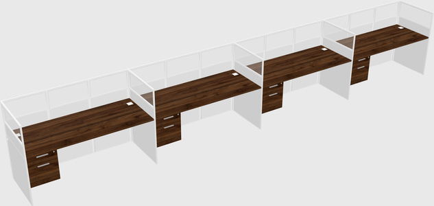 Shared rectangular cubicle