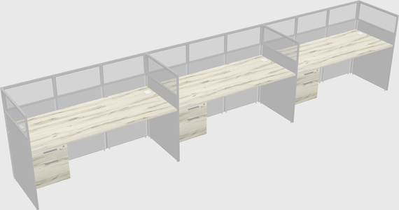 Shared rectangular cubicle