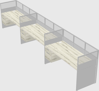 Shared rectangular cubicle