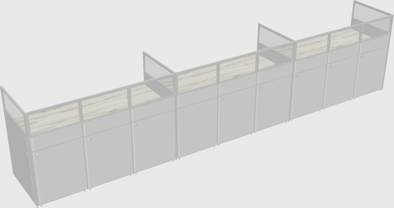 Shared rectangular cubicle
