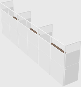 Shared rectangular cubicle