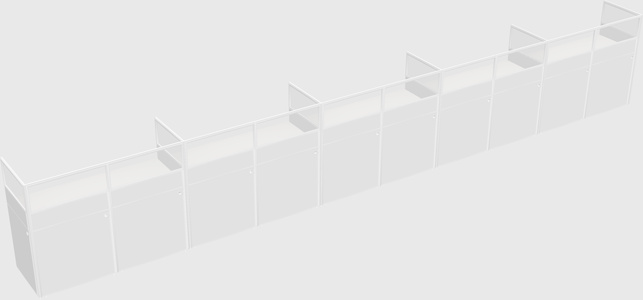 Shared rectangular cubicle