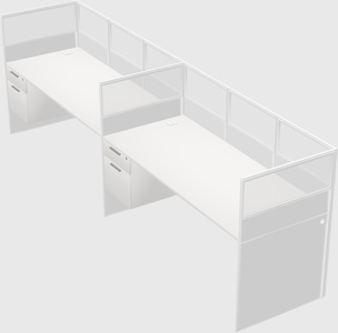 Shared rectangular cubicle