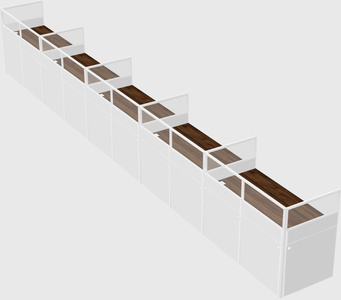Shared rectangular cubicle