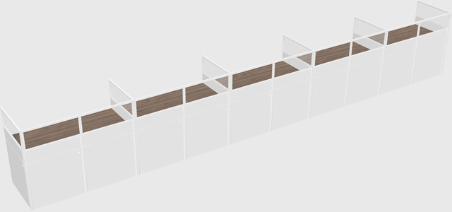 Shared rectangular cubicle