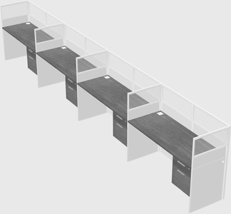 Shared rectangular cubicle