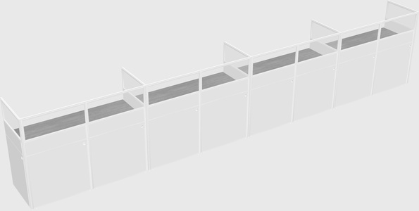 Shared rectangular cubicle