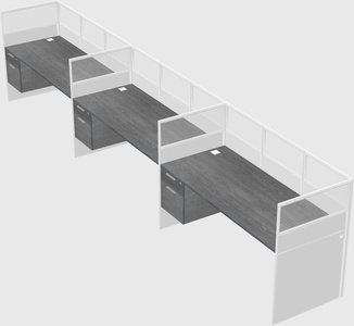 Shared rectangular cubicle