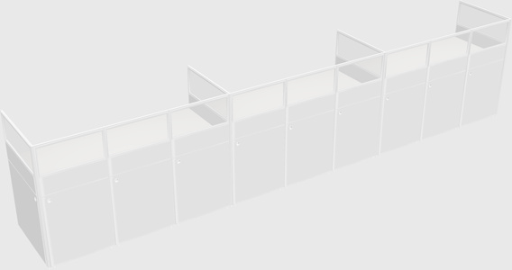 Shared rectangular cubicle