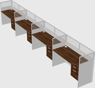 Shared rectangular cubicle
