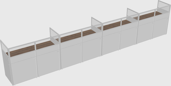 Shared rectangular cubicle