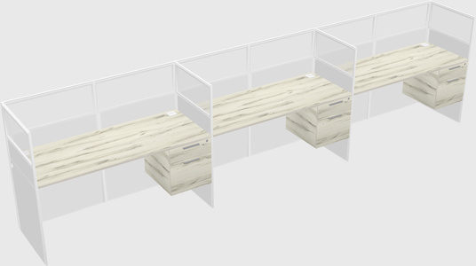 Shared rectangular cubicle