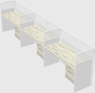 Shared rectangular cubicle